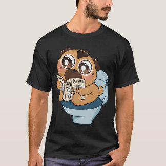 Camiseta Pug de Banheiro