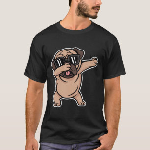 Camiseta Pug de Bom Humor com Óculos Dabbing