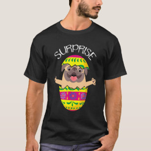 Camiseta Pug de Cachorrinho Fofo e Divertido Choca Ovo de P
