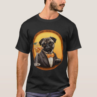 Camiseta Pug de Cocktail