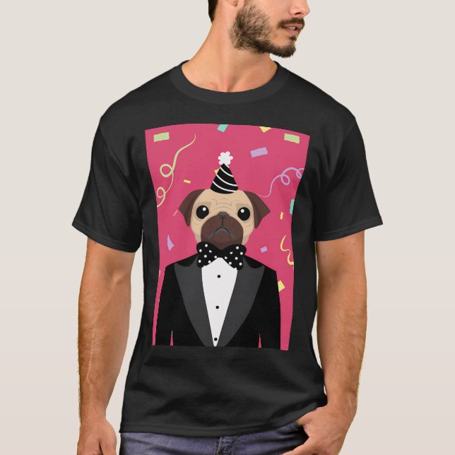 Camiseta Pug de festa (Frente)