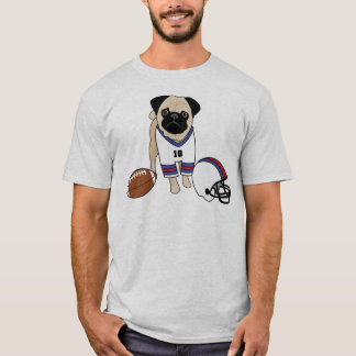 Camiseta Pug de futebol personalizável