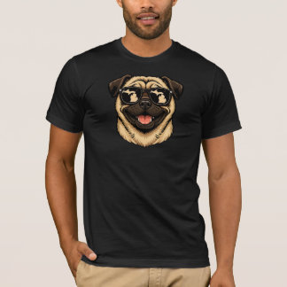 Camiseta Pug de Michigan Usando Óculos de Sol