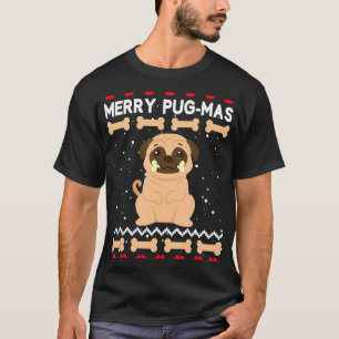 Camiseta Pug de Natal Cachorro Chapéu de Papai Noel Natal F