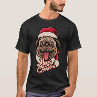 Camiseta PUG de Natal Feliz Natal, ideia para dono de Pug