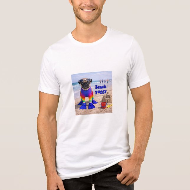 Camiseta Pug de Praia (Frente)