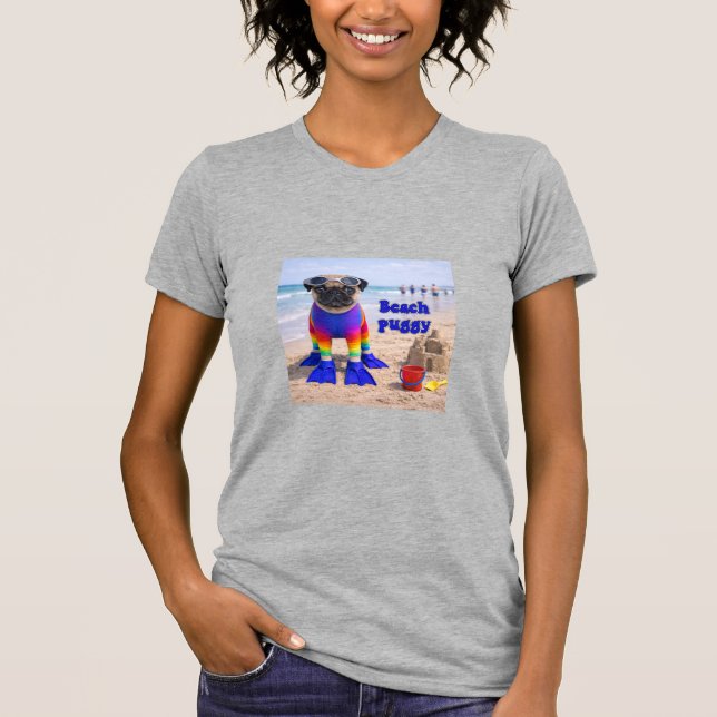 Camiseta Pug de Praia (Frente)