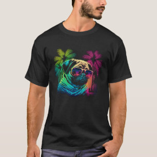 Camiseta Pug de praia fixe