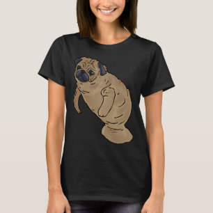 Camiseta Pug de Yoga Engraçado, Cão Porco Pão de Forma, Art