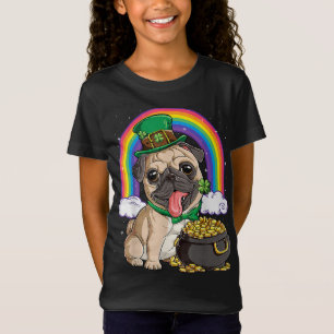 Camiseta Pug Dia de São Patrício Boys Kids Men Leprechaun D