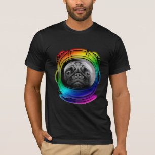 Camiseta Pug do astronauta