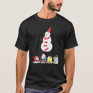 Camiseta Pug do Boneco de Neve de Natal Pijama de Festa de