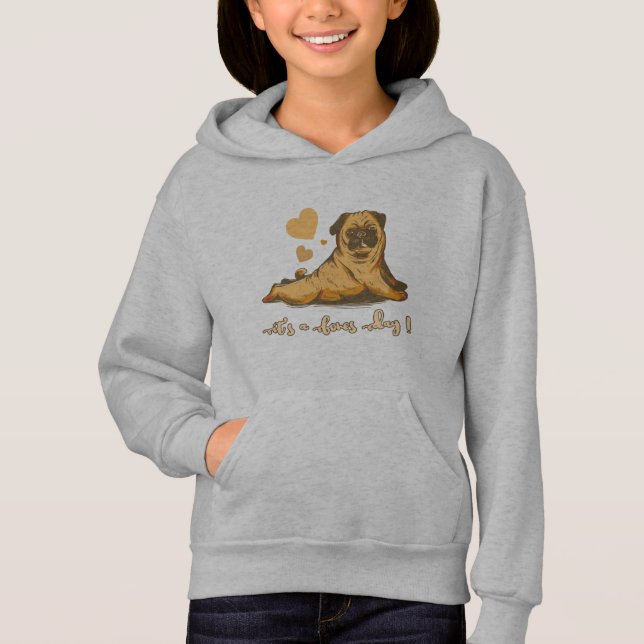 Camiseta Pug do Dia dos Ossos com Bom Humor (Frente)