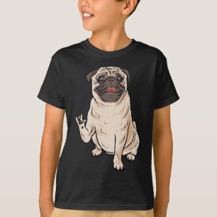 Camiseta Pug Dog Asl Gesto Da Mão Surdo Audição Perda De Aw