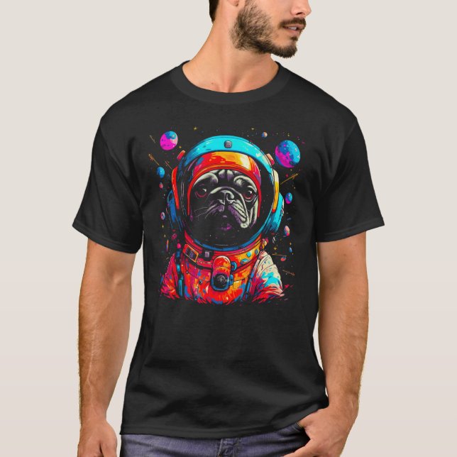 Camiseta Pug Dog  Astronaut (Frente)