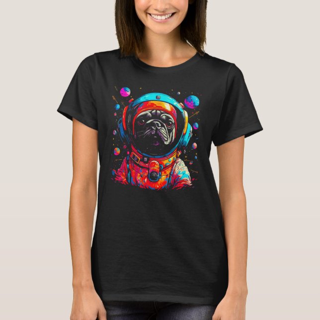 Camiseta Pug Dog  Astronaut (Frente)
