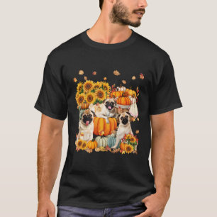 Camiseta Pug Dog Autumn Fall Pumpkin Truck Mappe Happy Than