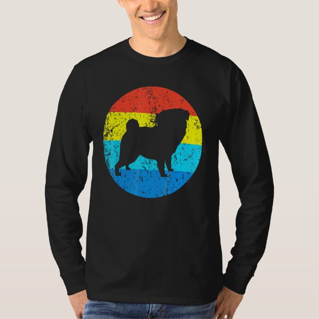 Camiseta Pug Dog Breed Silhouette - Círculo Retroativo dos  (Frente)