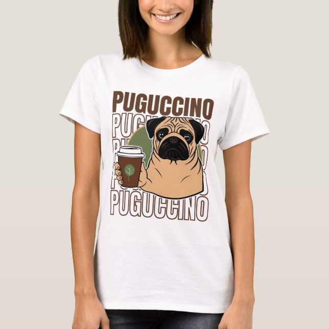 Camiseta Pug dog cappucccino (Frente)