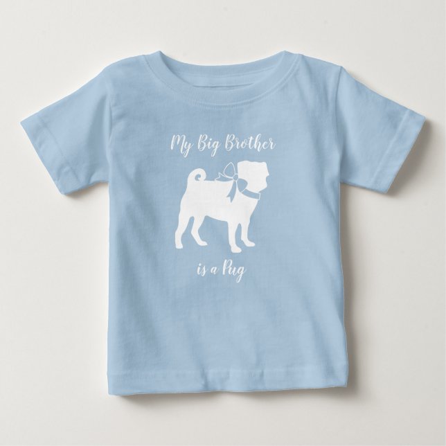 Camiseta Pug Dog Chá de fraldas (Frente)