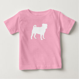 Camiseta Pug Dog Chá de fraldas Pink Puppy Girl