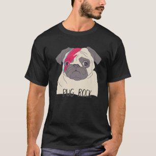 Camiseta Pug Dog Doodle Puppy Music Rock And Roll Women Gir