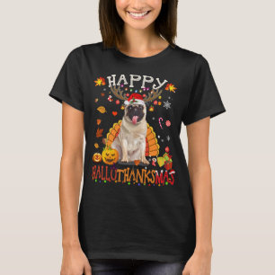 Camiseta Pug Dog Happy Hallothanksmas Halloween