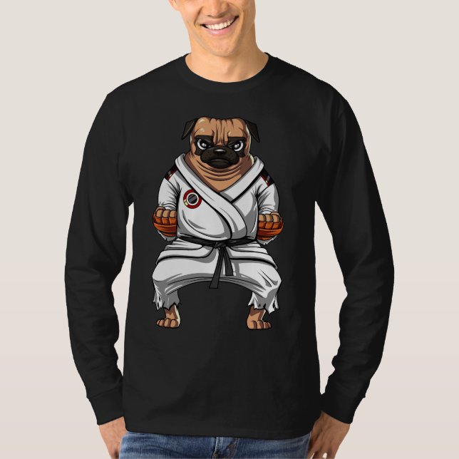 Camiseta Pug Dog Karate Ninja Artes Marciais Pet (Frente)