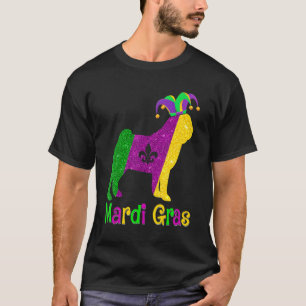 Camiseta Pug Dog Lover Mardi Gras Carnaval Jester