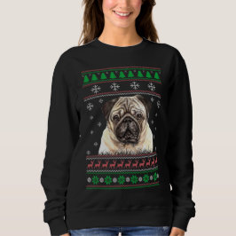 Camiseta Pug Dog Lover Ugly Christmas Sweater Gift