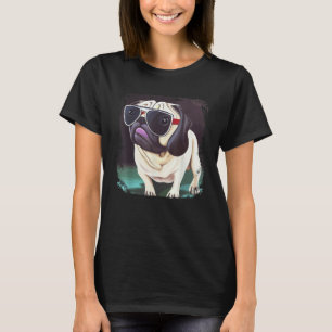 Camiseta Pug Dog Mãe Pai Cute & Pug Graphic Pug