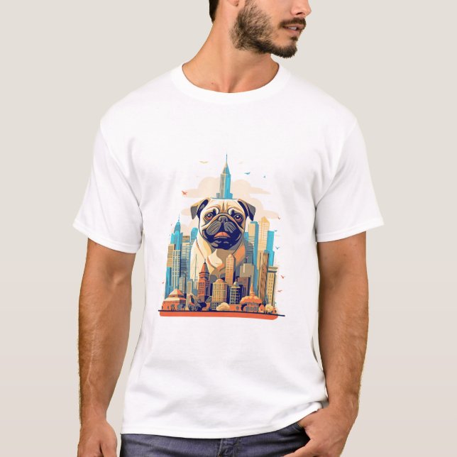 Camiseta Pug Dog Pet Animal Beauty Nature Discovery (Frente)