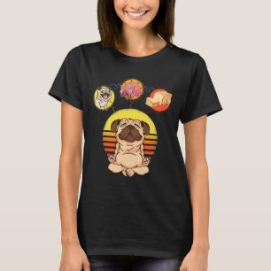 Camiseta Pug Dog Pig Loaf Of Bread Pug Loaf Yoga Meditação
