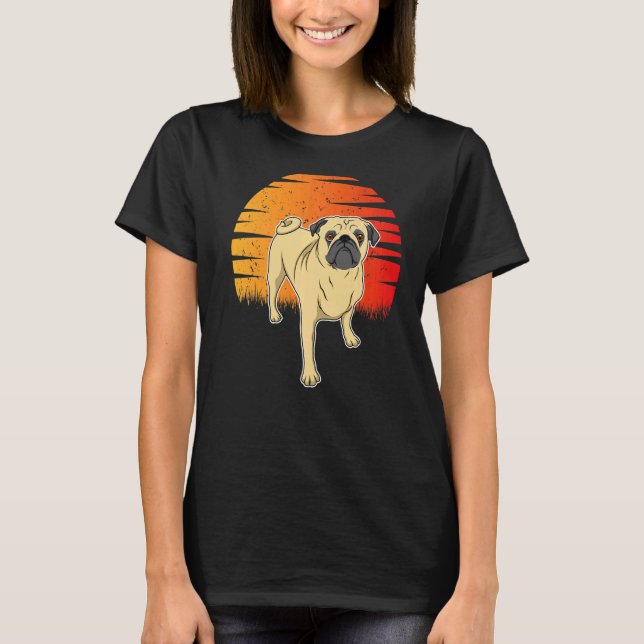 Camiseta Pug Dog Sunset 12 (Frente)