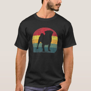 Camiseta Pug Dog Vintage Estilo Retroativo Distinto Homens