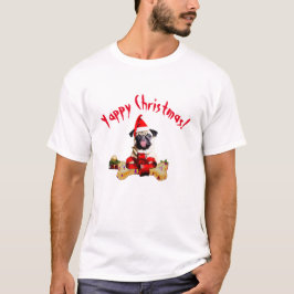 Camiseta Pug Dog Yappy Natal Engraçado
