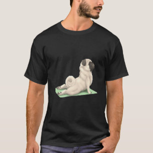Camiseta Pug Dog Yoga Pose Meditação Zen Exercício