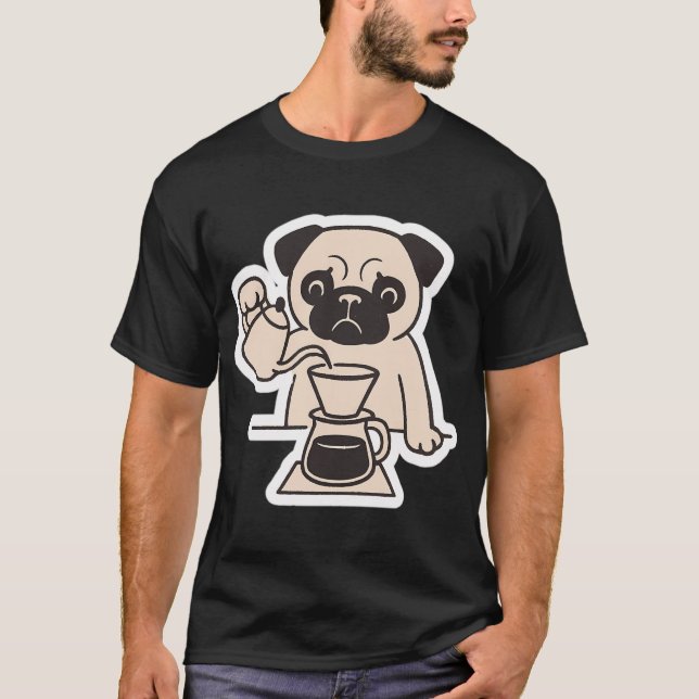 Camiseta Pug e café (Frente)