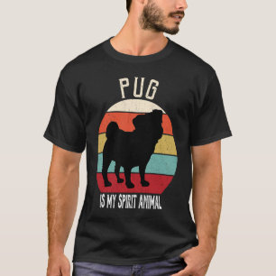 Camiseta Pug é o meu espírito de cão, homens, mulheres, cri