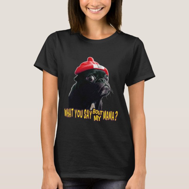 Camiseta Pug engraçado agindo como bandido Clássico  24 (Frente)