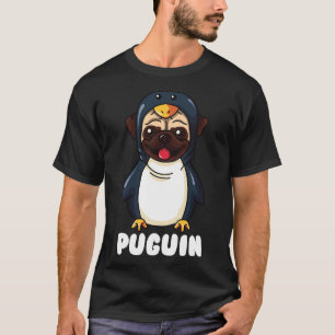Camiseta Pug Engraçado Disfarçado de Pinguim Puguim 322