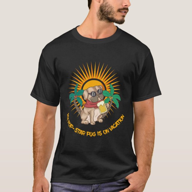 Camiseta Pug estrela pop Premium 415 (Frente)