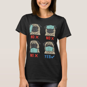 Camiseta Pug Face Mask Funny Social Distanciing Quarantine