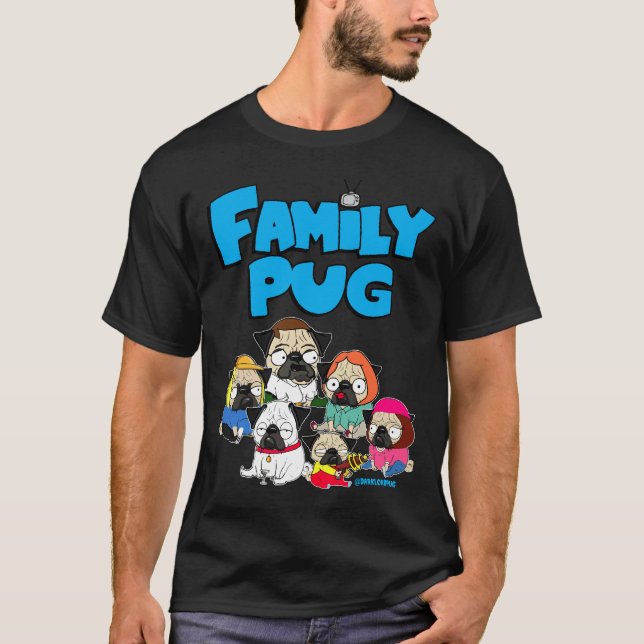 CAMISETA PUG FAMILIAR 612 (Frente)