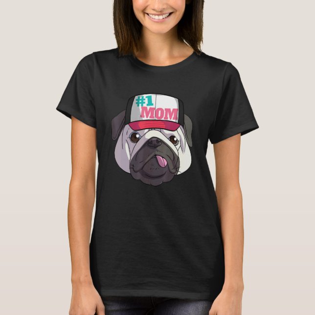 Camiseta Pug Fawn #1 Mãe Dia das Mães (Frente)