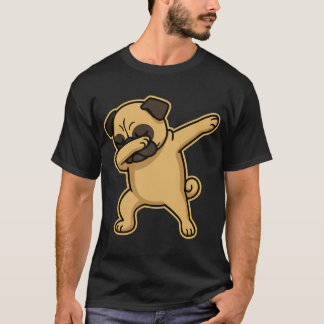 Camiseta Pug Fazendo Dab - Cachorro Engraçado Dançando 