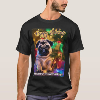 Camiseta Pug FELIZ NATAL 121 NATAL FELIZ