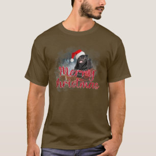 Camiseta Pug Feliz Natal Black Pug Dog Xmas Pajama Men