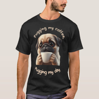 Camiseta Pug Fofo - Amante de Café