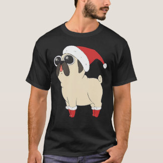 Camiseta Pug Fofo Papai Noel Natal Essencial  189